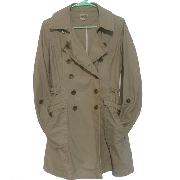 Converse Jackets & Blazers - Converse All Star Hooded Khaki Trench Coat Sz M